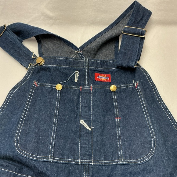 Dickies Dark Blue Denim bibs size 38x32 , 30 inch inseam brand new - Picture 4 of 9
